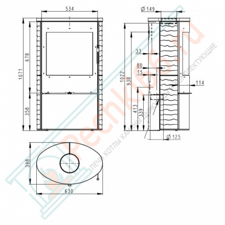 Печь-камин Ovalis керамика (Romotop)