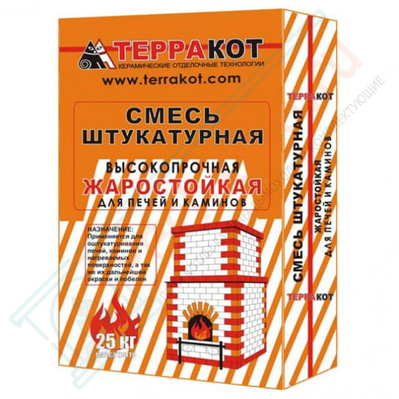 Смесь глино-шамотная "Терракот", штукатурная жаростойкая высокопрочная, 10 кг (Терракот) в Красноярске