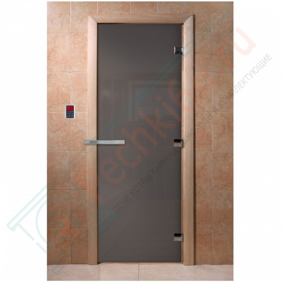 Стеклянная дверь для бани графит 2000х800 (DoorWood) в Красноярске