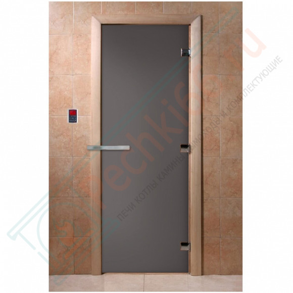 Стеклянная дверь для бани графит матовый, 2000х800 (DoorWood) в Красноярске