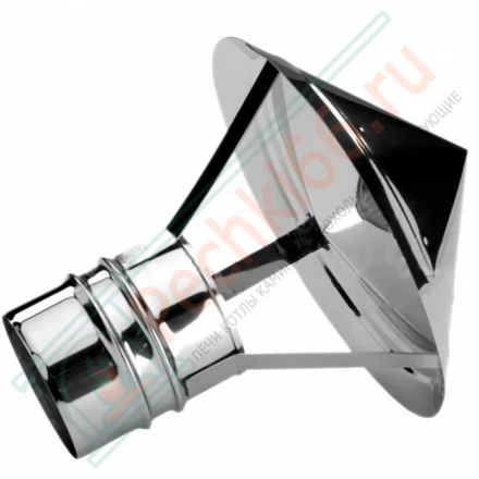 Зонт на трубу без изол (AISI-321/0,5мм) d-120 (Вулкан)