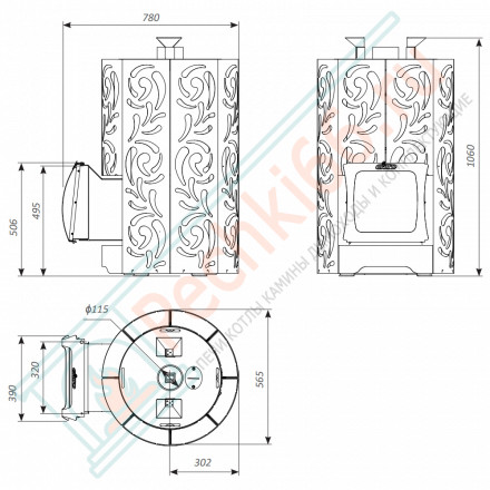 Печь для бани Violet World Steel Short Window Max Pro (Grill’D)