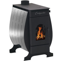 Воздухогрейная печь Сибирячка 12 с кожухом из нержавеющей стали (НМК)