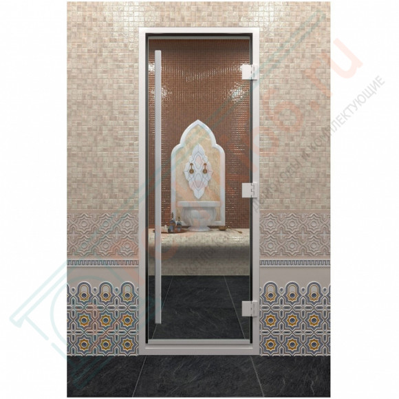 Стеклянная дверь DoorWood «Хамам Престиж прозрачное» 200х70 см в Красноярске