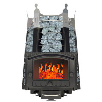 Банная печь Екатерина СТОУН с панорамным стеклом (Добросталь)