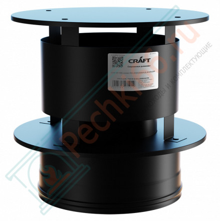 Оголовок с ветрозащитой (AISI-316L/0,8-430/ЭМАЛЬ) d-115/200 (Craft-HF-50BP)