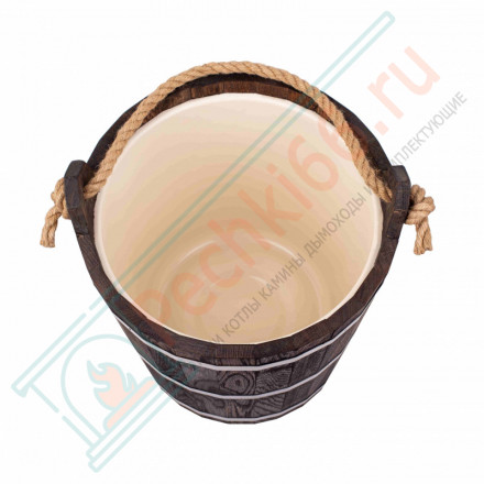 Запарник 20л. с пластиковой вставкой, Дуб в темном (Woodson)