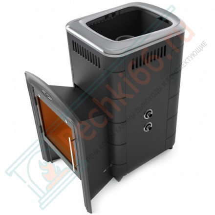 Чугунная печь для бани Тунгуска Cast Витра ТО антрацит (T.M.F)