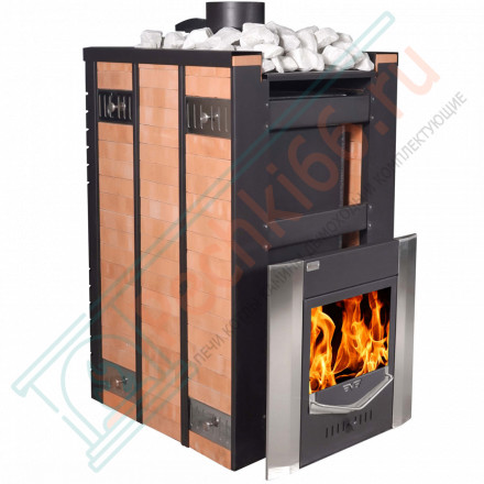 Печь для бани МП-20 с парогенератором, в кирпичной облицовке (Тройка) до 20м3