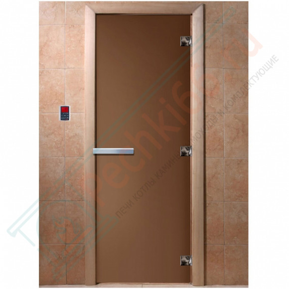 Дверь стеклянная для бани, бронза матовая 1800х800 (DoorWood) в Красноярске