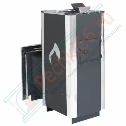 Печь для бани Фаворит 28, закрытая каменка, каминная дверца (Березка)