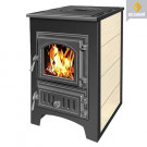 Печь-камин ПК-01-270, с плитой, бежевый (Везувий) до 150 м3