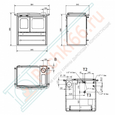 Печь с варочной поверхностью TermoSovrana, цвет песчаный (La Nordica)