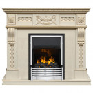 Каминокомплект Corsica - Слоновая кость с патиной (Ширина 1100) с электрическим очагом Flagstaff