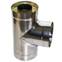 Сэндвич-тройник 90° (НЕРЖ-439/1,0-НЕРЖ-439/0,5) d-200/280 (УМК)