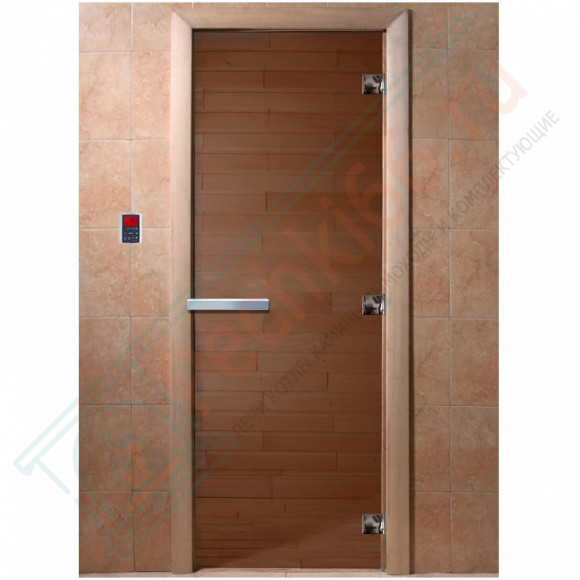 Дверь стеклянная для бани, бронза прозрачная, 1800х700 (DoorWood) в Красноярске