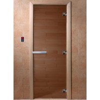 Дверь стеклянная для бани, бронза прозрачная, 2100х800 (DoorWood) Дверь стеклянная для бани, бронза прозрачная, 2100х800 (DoorWood)