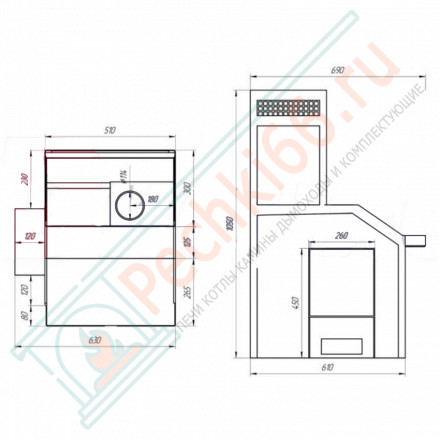 Печь банная Емельяныч - 3/S 240 Сeramic, под бак 60 л (Дионис)