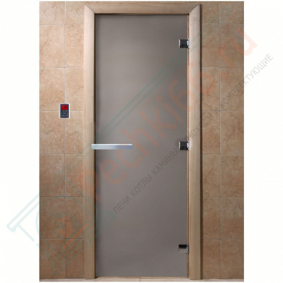 Дверь стеклянная для бани, сатин матовый, 1800х700 (DoorWood) в Красноярске