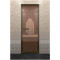 Стеклянная дверь DoorWood «Хамам бронза» в бронзовом профиле 2000х700 (по коробке)
