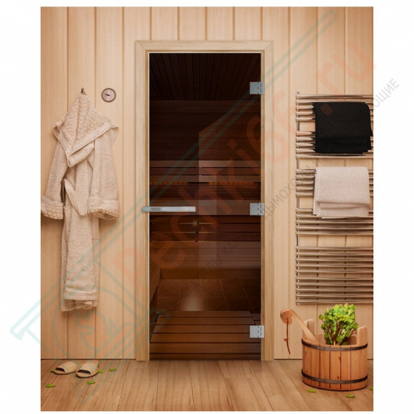 Дверь для бани и сауны Эталон, бронза 10мм, 200х80 см (по коробке) (DoorWood) в Красноярске