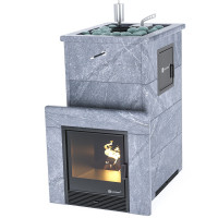 Печь для бани Геленджик-М2 в талькохлорите с открытым верхом (ИзиСтим)