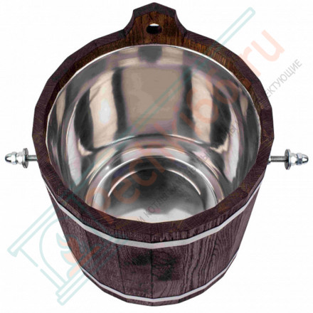 Обливное устройство 16л. с нержавеющей вставкой, дуб в темном (Woodson)