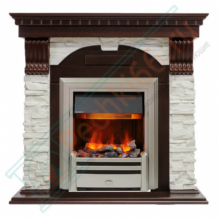 Электрокаминокомплект Dublin - Темный дуб / Сланец белый с очагом Chesford