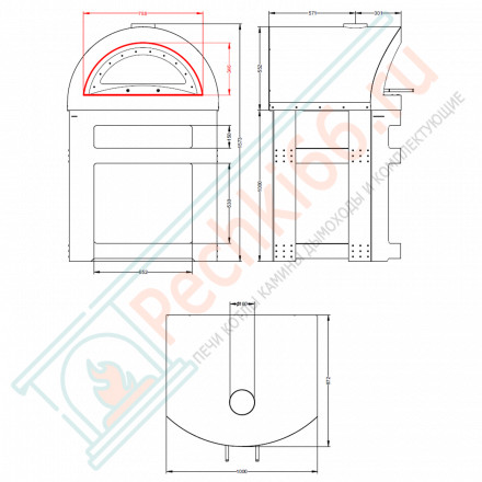 Печь для пиццы на дровах Пиццерия (Астов)