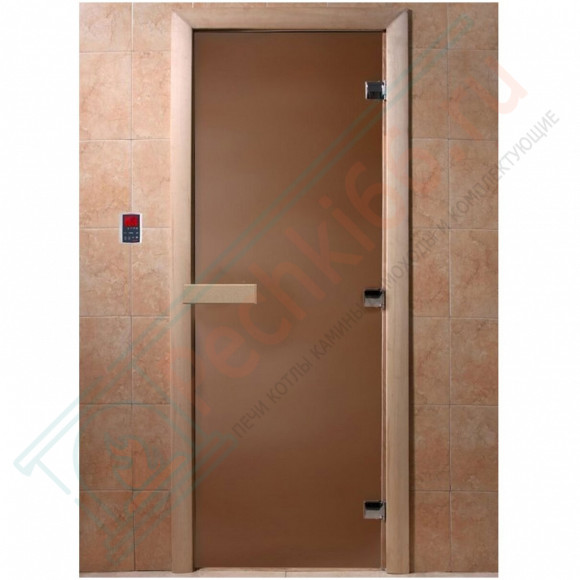 Дверь стеклянная для бани "Теплая ночь" бронза матовая 2000х800 (DoorWood) в Красноярске