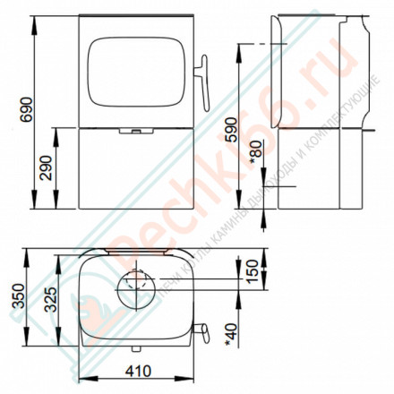Чугунная печь-камин F 105 R B BP (Jotul)