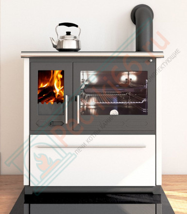 Отопительно-варочная плита 850 GLAS, белая (Plamen) 11 кВт