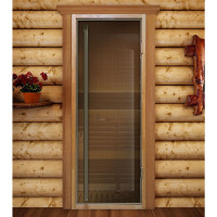 Стеклянная дверь Престиж Flash Royal, бронза прозрачная, 1900х700 (DoorWood)