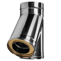 Тройник 45° с изол (НЕРЖ-321/0,8-НЕРЖ-439/0,5) d-130/210 (Дымок-Lux)