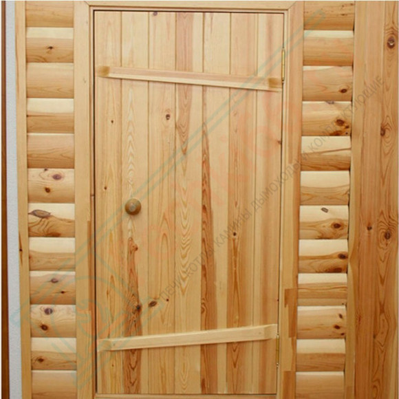 Входная деревянная дверь для бани 1900x800x40 сосна (Россия) в Красноярске