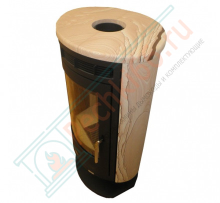 Печь-камин Arktis 8 поворотный, черный, песчаник, с верхней плитой (ABX)