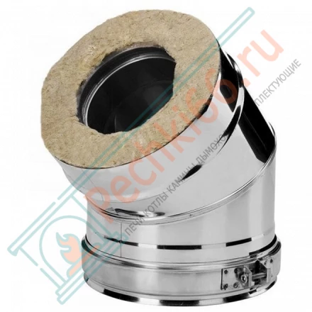 Отвод 45° V50R с изол (AISI-321/0,8-ОЦИНК-RAL/0,5) d-150/250 (Вулкан)