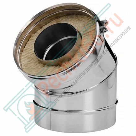 Отвод 45° V50R с изол (AISI-321/0,8-ОЦИНК-RAL/0,5) d-150/250 (Вулкан)