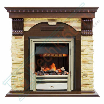 Электрокаминокомплект Dublin угловой - Темный дуб / Сланец с очагом Cavendish