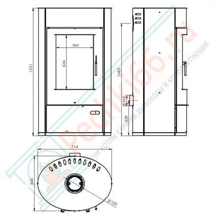 Печь-камин Дунай (Мета-Бел)