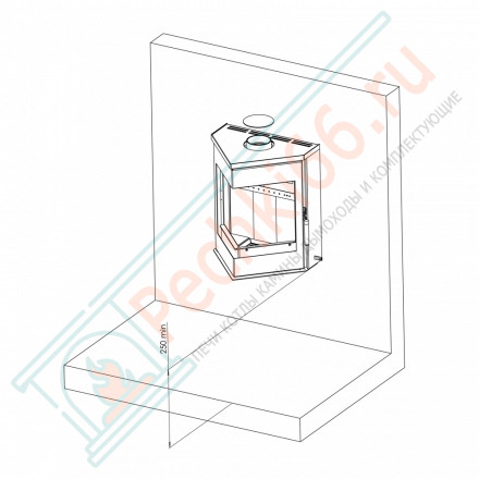 Печь-камин Леман подвесной (Мета-Бел)