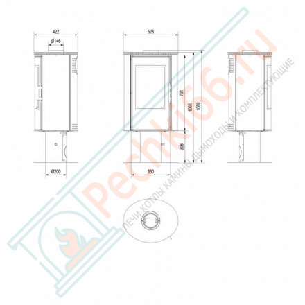 Печь-камин KOZA AB/S/N/DR/GLASS (Kratki)