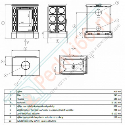 Кафельная печь Helvetia KP, керамический цоколь, 2-цвета (ABX)