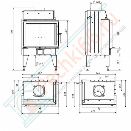 Топка каминная Fenix 1L (Мета-Бел) 10 кВт