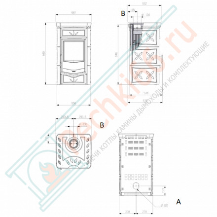 Печь-камин Nicoletta, цвет кремовый (La Nordica)