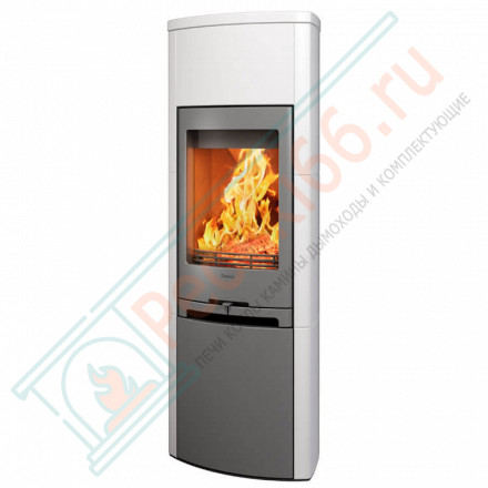 Печь-камин 790K Style, цвет белый с черной топкой и металлической дверцей (Contura)