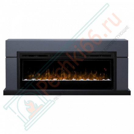 Каминокомплект Lindos (линейный) - Серый графит с очагом Ignite XLF50