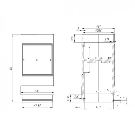Стартовый дымоход-К 130/320 с ревизией и шибером (ProMetall)