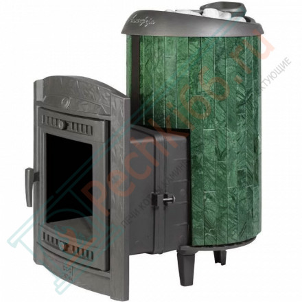 Печь для бани Атмосфера L+, усиленная каменка, ламели «Верде Гватемала» (ProMetall)