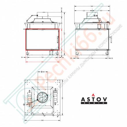 Каминная топка П4С 800 (Астов)